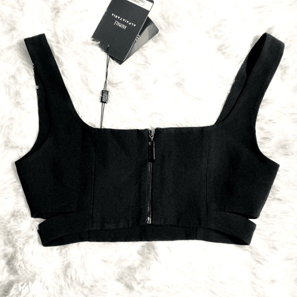 Animale Alfaiataria Black Cropped Top - Size 36 (NEW With Tags!) 🖤✨ - Picture 2 of 7